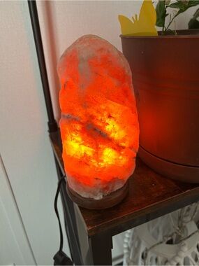 Himalayan Salt Lamp with Wooden Base